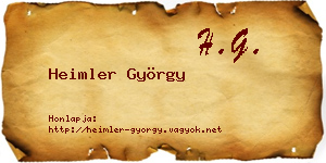 Heimler György névjegykártya